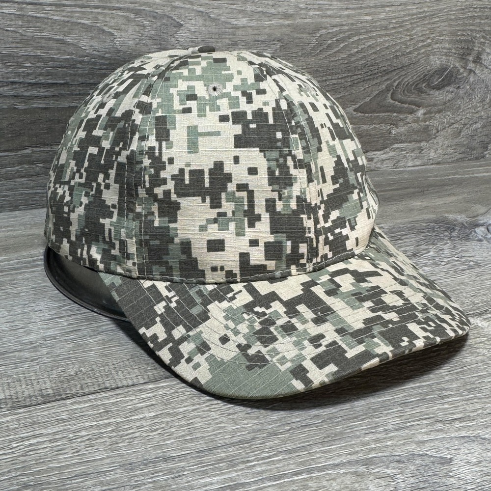 Digital Camo Hat Cap Strap Back One Size Gray‎ Green Ripstop Military Mens